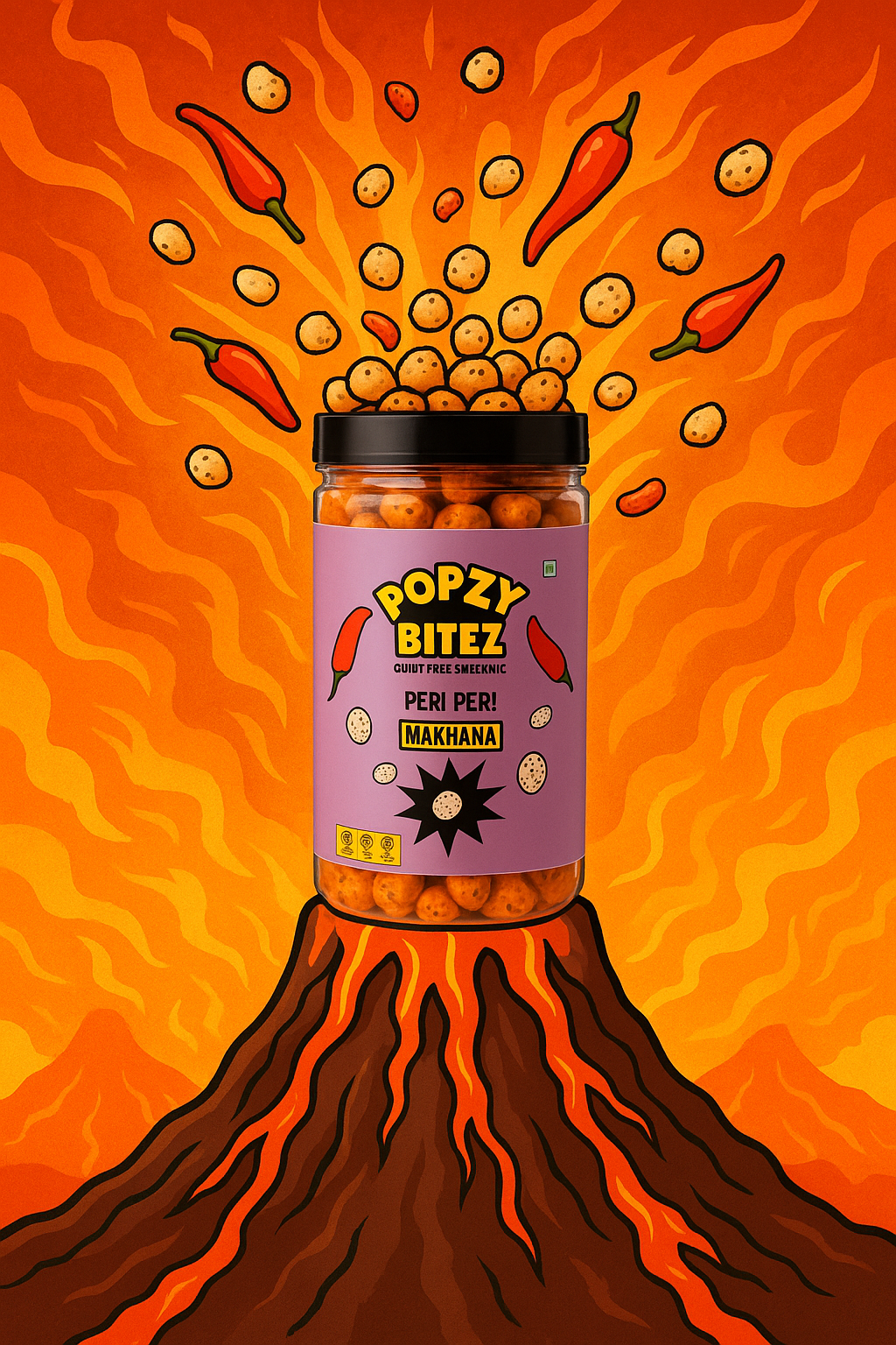 ROASTED PERI PERI MAKHANA JAR, 70g (2 X 70g PACK)
