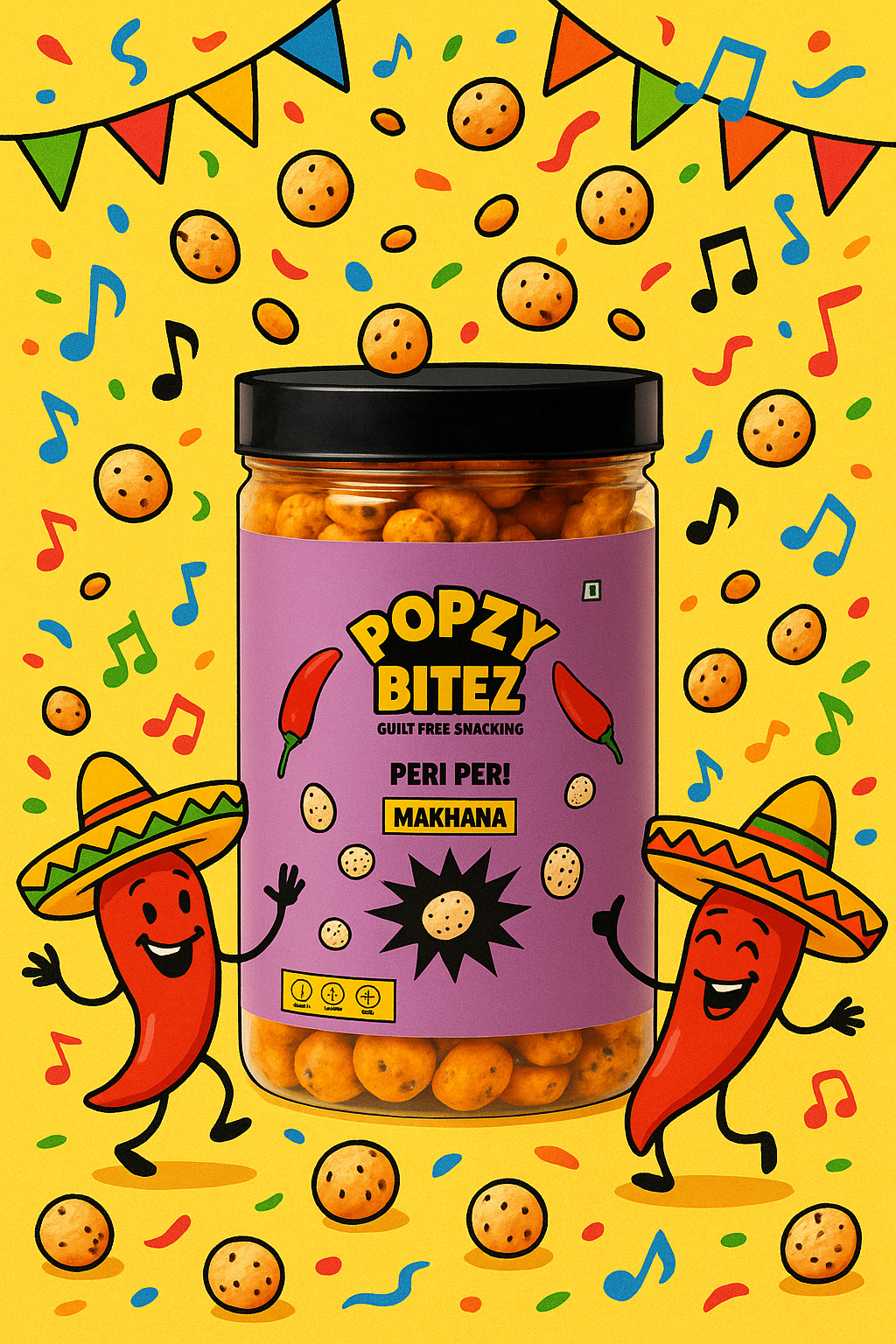ROASTED PERI PERI MAKHANA JAR, 70g (2 X 70g PACK)