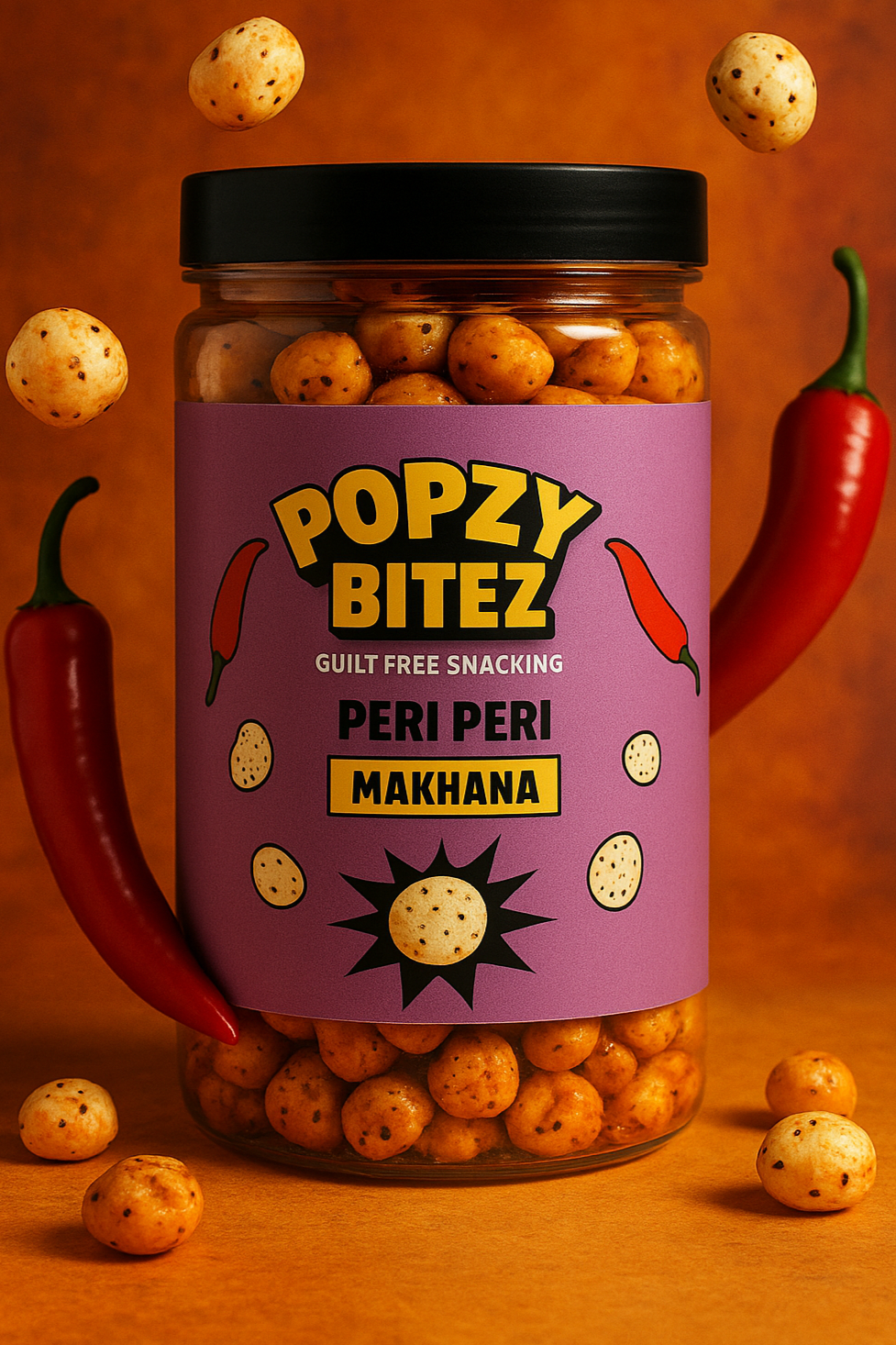 ROASTED PERI PERI MAKHANA JAR, 70g (2 X 70g PACK)