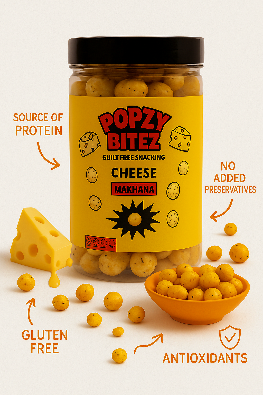 ROASTED CHEESE MAKHANA JAR, 70g (2 X 70g PACK)